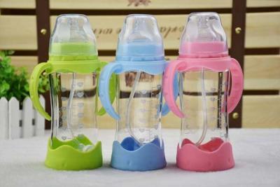 China 180ml Breast Milk Bottle Borosilicate With BPA Free Handle and Bottom for sale