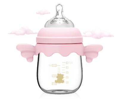 China van het de Babyglas van 150ml Borosilicate van de het Waterfles de Borstfles met Siliconespeen en Handvat Te koop