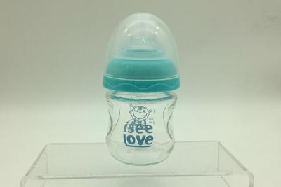 China 120ml Glass BPA Free Baby Bottles With FDA Guarantee Mother Touch Feeling Silicone Teat for sale