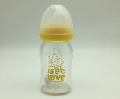 China 180ml Not Easy Broken Glass Baby Bottle With EN14350 Guarantee for sale