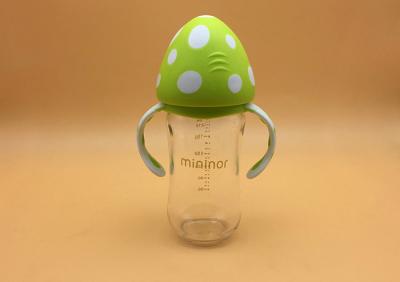 Chine BPA libèrent le verre de Borosilicate mignon du chapeau 240ml du champignon pp de vert de biberons à vendre