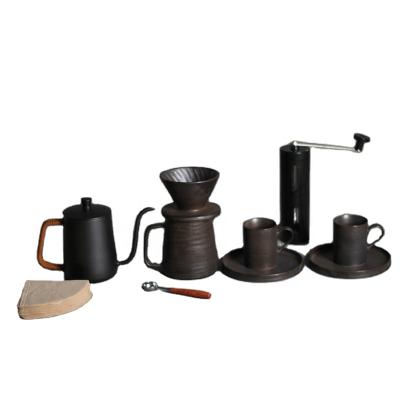 China Viable Wholesale Ceramic Pour Over Coffee Dripper With v60 Coffee Drip Filter Cup Pour Over Set for sale