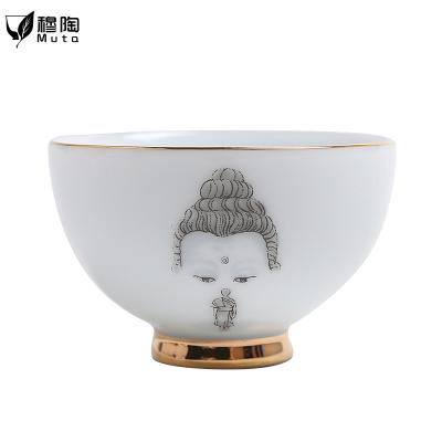 China Viable White Ceramic Teacup Teacup Porcelain Ceramic Mug for sale