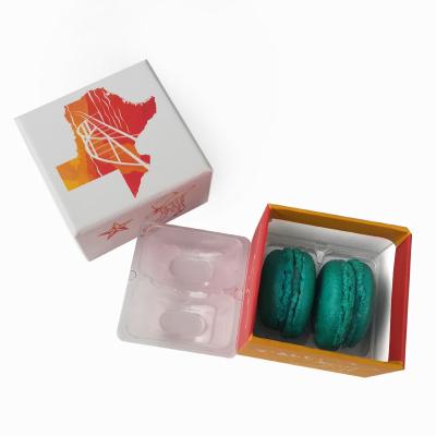 China Custom 2pcs macaron box cardboard cylinder packaging box paper packaging box for sale