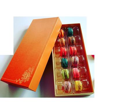 China CMYK Printing 900g Grey Cardboard Paper Gift Box 24pcs Macaron Shipping Containers for sale