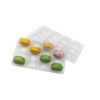 China PVC 16 Pcs Macaron Blister Tray Transparent Macaron Display Tray for sale