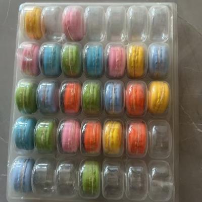 China Macaron 35  Transparent Tray Packaging Handmade Box Macaron Packaging Chocolate Packaging Top And Bottom Cover Cake Packaging for sale