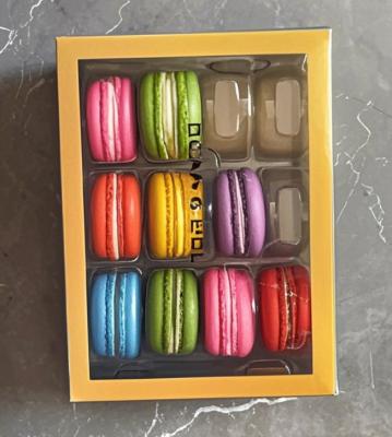 China Transparent Paper Box Packaging Macaron Display Rack Macaron Tray Macaron Gift Box Packaging Chocolate Macaron Top And Bottom Lid Packaging for sale