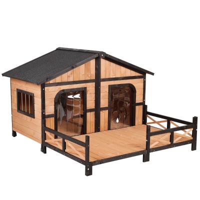 China Large Size Good Quality Outdoor Luxury Windproof Wooden Dog Kennel for sale