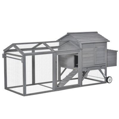 China Large Windproof Movable Wooden Chicken Cage Poultry Hen House With Laying Box And Run Cage for sale