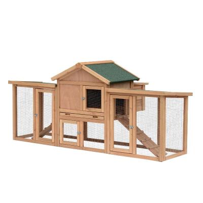 China Chinese Wholesale Fashion Chicken Cage Large Size Wooden Chicken Cage Houses With Two Run Cages for sale