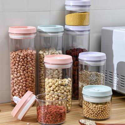 China Freshness Preservation 600ml/1380ml/2000ml Plastic Jar With Lid Clear Container Modern Cosmetic Cream Jar Powder Jar Vanity Box for sale