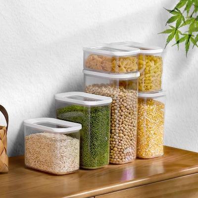 China Freshness Keeping Grain Clear Storage Box Bulk Airtight Stackable Kitchen Food Storage Container Snack Dry Storage Bin for sale