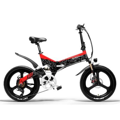 China LANKELEISI G650 aluminum alloy 20 inch folding ebike 48V 10 lithium battery alloy frame e-bike aluminum electric bicycle 10 oh for sale