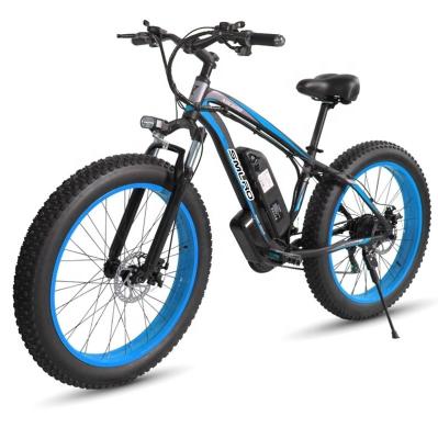 China Super Ebike Aluminum Alloy 26 Inch Fat Tire Electric Bike 48V 350W 500W 750W W Motor Electric Bicycle 1000 Bike Aluminum Alloy 21 Speed for sale