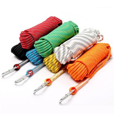 China High strength Hot Sale 9mm 10mm 10.5mm 11mm 12mm 13mm 14mm Braided PET Static Kernmantle Climbing Ropes Outdoor Static Ropes Safety Ropes for sale