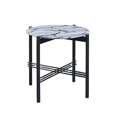 China Convertible High Quality Black Round Shape Small Corner Tables Marble Top Corner Coffee Table Set for sale