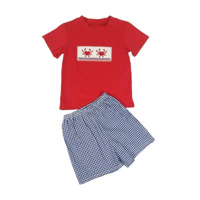 China Spandex/Cotton 2019 Spring Summer Baby Crab Jumpsuit Toddler Boys Clothing Kids Outfits Wear Cotton T-shirt and Shorts Clothing Sets for sale