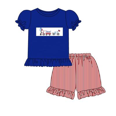 China Wholesale Breathable 4th July Children Clothing Kids Clothes Set Baby Clothing Girl Summer Short Set for sale