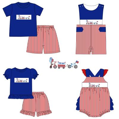 China New Arrival July 4th Summer Custom Short Set Toddler Breathable Small Outfits Baby Girl Clothing Two Piece Set for sale