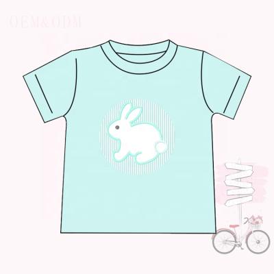 China 2021 Breathable Easter Baby Clothing Kids Boutique Outfits Clothes Kids Use Rabbit Embroidery Shirt Baby Boy Outfits for sale