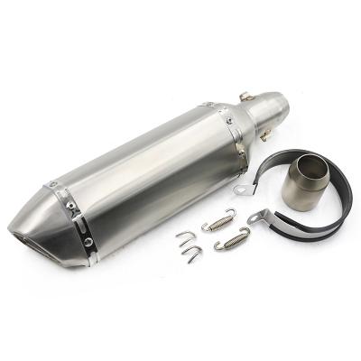 China Custom Universal Stainlsess Motorcycle Accessories 380MM Stainless Steel Muffler Motorcycle Exhaust Pipe for sale