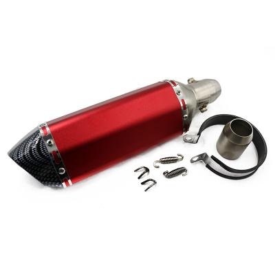 China Stainlsess Motorcycle Exhaust Devices 380Mm Stainless Steel Motorcycle Exhaust Muffler Steel Red Pipe for sale