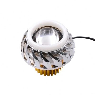 China Alloy +ABS Plastic Motorcycle Angel Demon Eye LED Aluminum Headlight With Single Auto Swirl LED Motorbike Light for sale