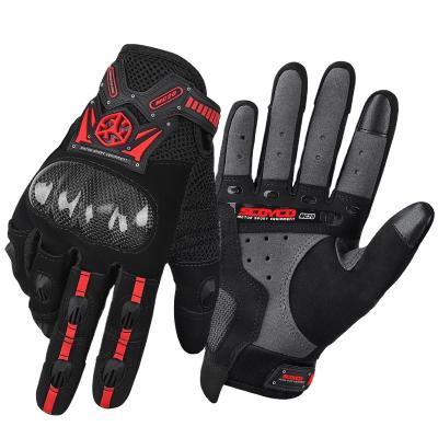 China Wholesale Breathable Waterproof Full Finger Carbon Fiber Touch Screen Motorcycle Cycling Glove for sale