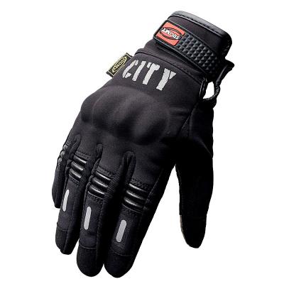 China Breathable Wholesale Reflective Bike Gloves Night Finger Touch Screen Motorcycle Offroad Riding Gloves for sale