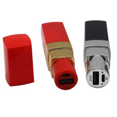 China Colorful Lipstick Promotion Real Lip Gloss 2600mah Power Bank For Christmas for sale