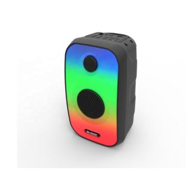 China Portable Phone Function 0EM Double 3inch Karaoke Subwoofer Cart Speaker With Colorful Lights for sale