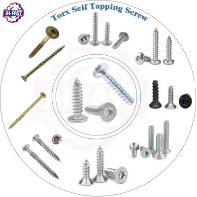 China Custom Carbon Stainless Steel Self Tapping Screws M2.5 with Black Torx Flat Tail for sale