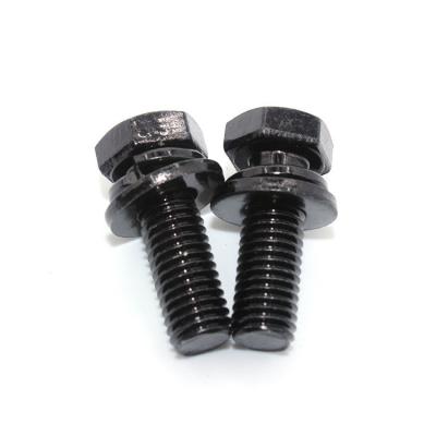 China Spring Lock Carbon Steel Black Oxide Hex Bolts Washer Assemblies for Purchase for sale