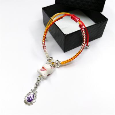 China High quality competitive price handmade bracelet with crystal bead charm with charm for sale