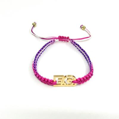 China Handmade high quality woven bracelets with logo, fashion woven bracelet with charms for sale