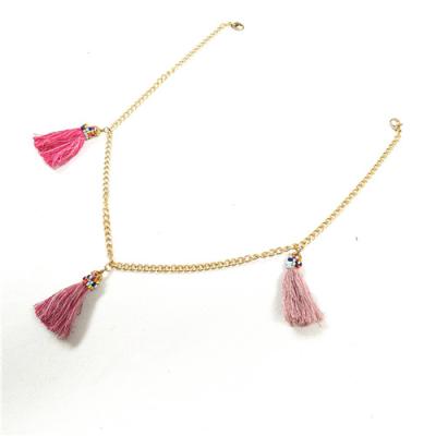 China Soft chian fashion necklace with tassel firnge for girls clothes for sale