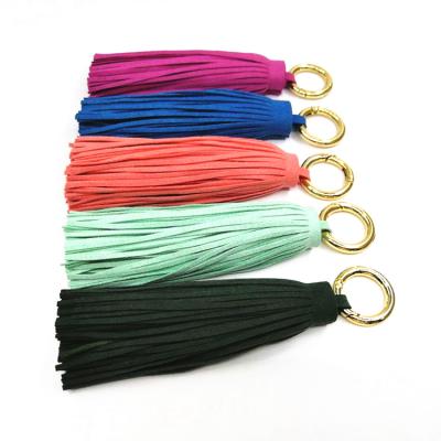 China For New Style Suede Tassel Key Chain Key Chain, Suede Tassel Key Chain For Straw Beach Bag for sale