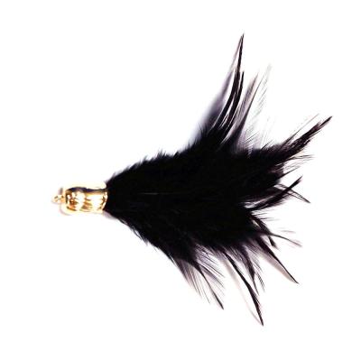 China Black mobile phone feateher tassel 10cm for handbag for sale