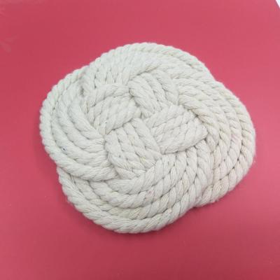 China Sustainable OEM Manufacturer Place Mat Round Woven For Teacup & Nature Material Cotton Knitted Coasters For Teacup &wholesale Cotton Coast for sale