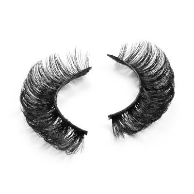 China Feather winged eyelash extensions c d curl strip eyelashes custom 3d mink strip russian lashes for sale