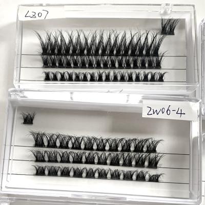 China High Quality 3d Feather Mink Lashes DIY your lashes shape at home Lash Clusters Clear Band Eyelashes for sale