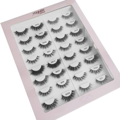 China High quality feather private label 3d mink wick paper box custom 16 pairs luxury book eyelash packaging for sale