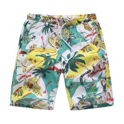 China QUICK DRY Men's Elastic Waist Beach Shorts Summer Vacation Leisure Mens Beach Shorts Hawaiian All Over Board Print Shorts for sale