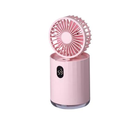 China Wholesale-Hot-selling Rechargeable Portable Hotel Fan Water Mist Humidifier Foldable Fan With Night Light for sale