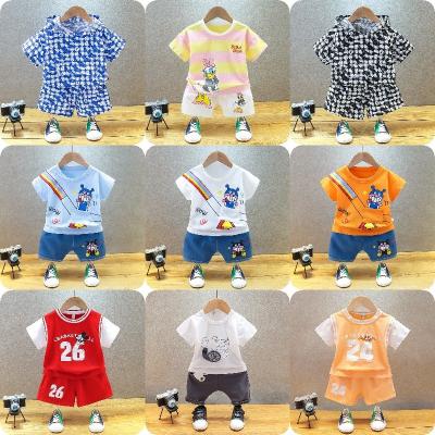 China Wholesale Casual Factory Summer Baby Clothing Fashion Boys Sports T-shirt Shorts Toddler Cotton Clothing Children's 2 PCS/set for sale