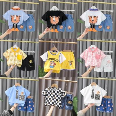 China Wholesale Casual Factory Summer Baby Clothing Fashion Boys Sports T-shirt Shorts Toddler Cotton Clothing Children's 2 PCS/set for sale