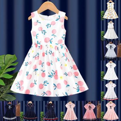 China 2023 Factory Wholesale Anti-wrinkle Summer Style Little Girl Princess Summer Skirt Children's Floral Dress New Bubble Sleeve Skirt for sale