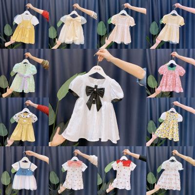 China Factory Wholesale Children's Anti-wrinkle Children's Factory Fashion Clothing 100% Cotton High Quality Heart Embroidered Doll Collar Sleeve Puffy Dresses for sale