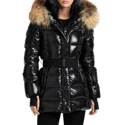 China Loop Waist Stripper Lady Natural Fox Fur Smooth Sleek Collar Jacket for sale